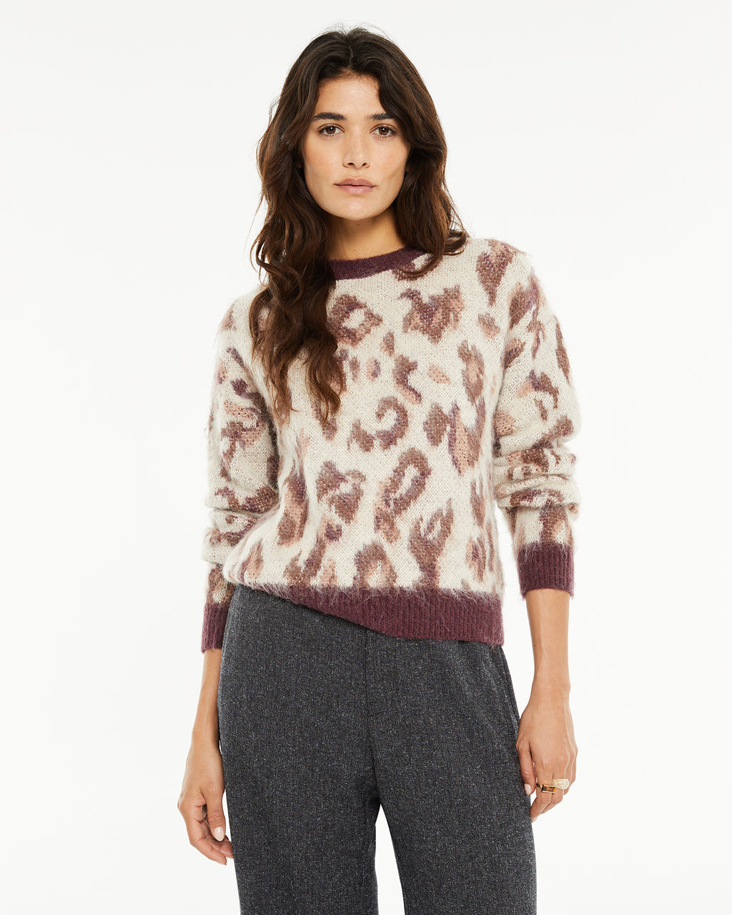Jersey jacquard animal print