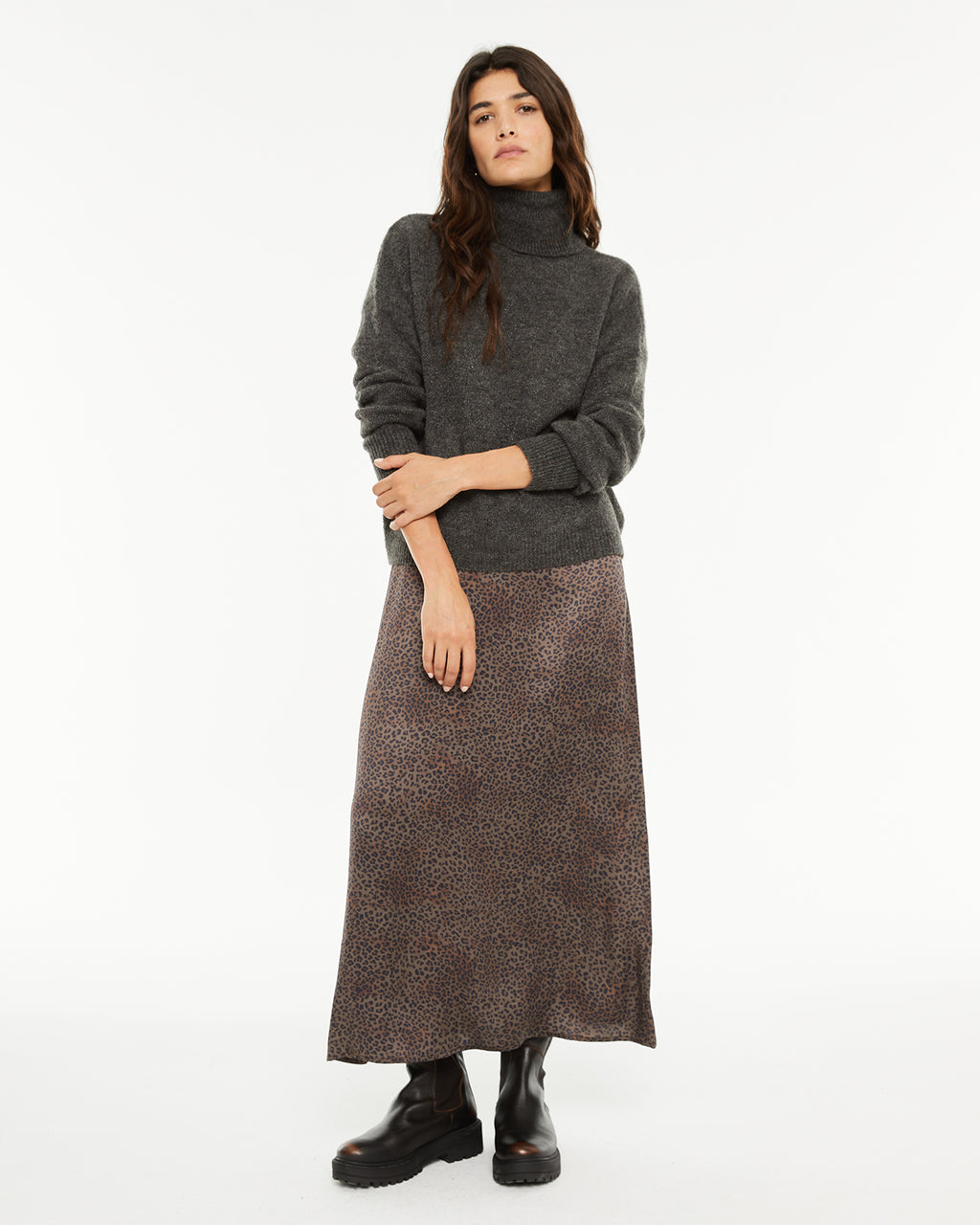 Jersey cuello alto con lurex