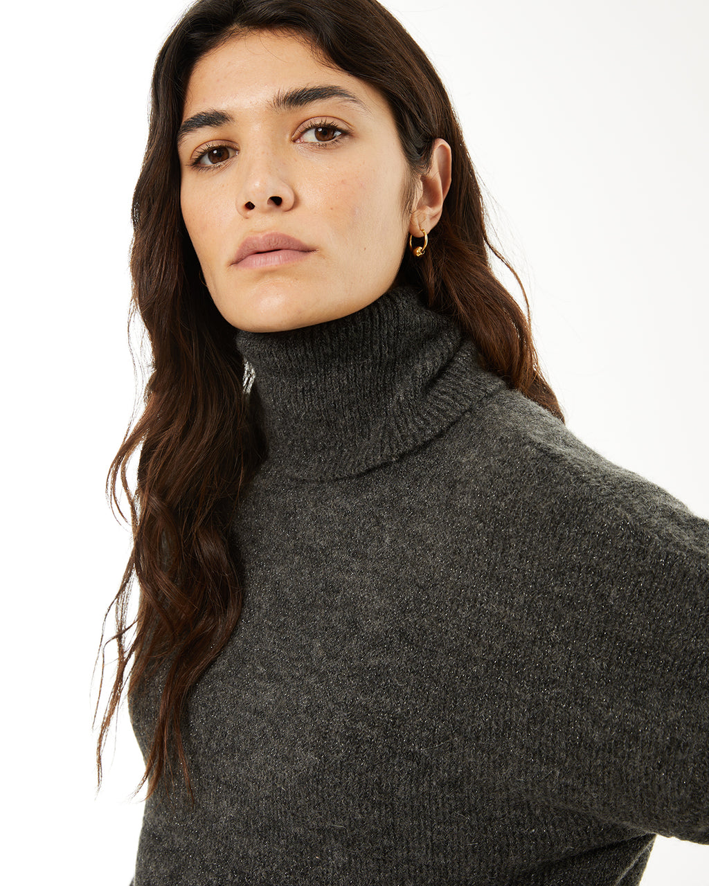 Jersey cuello alto con lurex