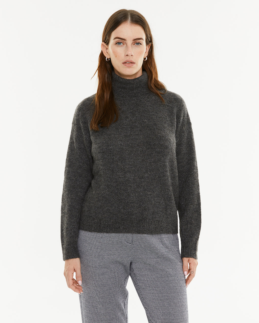 Jersey cuello alto con lurex