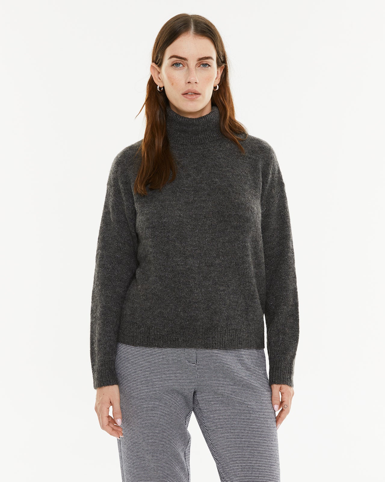 Jersey cuello alto con lurex