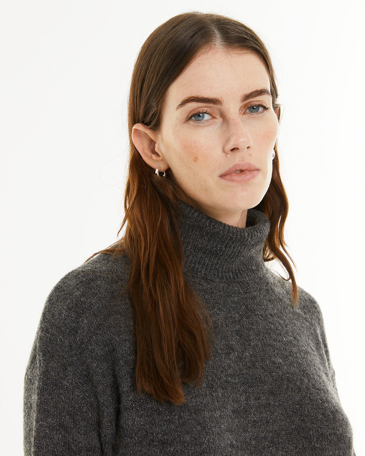 Jersey cuello alto con lurex